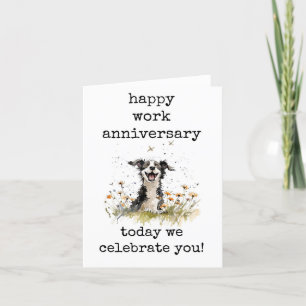 Happy Work Anniversary Card, Funny Letterpress Thank You Card