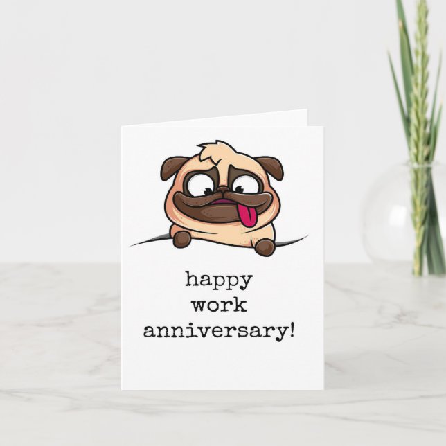 Happy Work Anniversary Card, Funny Thank You Card (Front)