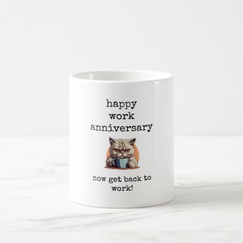 Happy Work Anniversary Coworker Gift Cat Mug