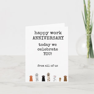 Happy Work Anniversary, From All of Us, Cute Card