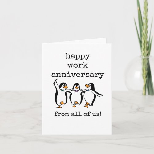 Happy Work Anniversary From All of Us, Cute Card
