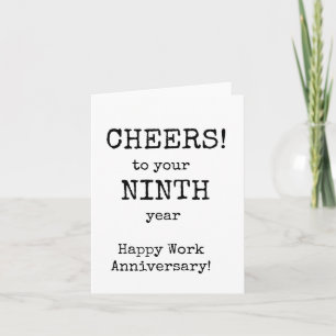 Happy Work Anniversary, Ninth Year Card