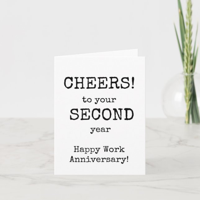 Happy Work Anniversary Second Year Card (Front)