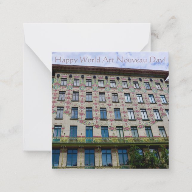 Happy World Art Nouveau Day! Note Card (Front)