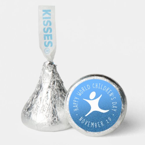 Happy World Childrens Day Blue Glitter Hersheys Kisses