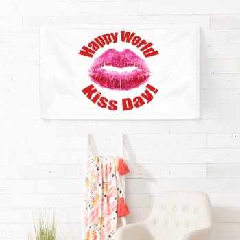 Happy World Kiss Day! Banner by BlakCircleGirl at Zazzle