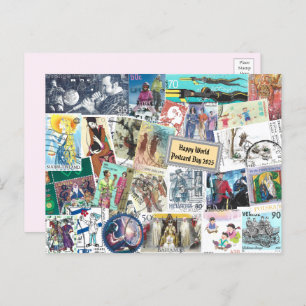 Happy World Postcard Day - Postage with People -