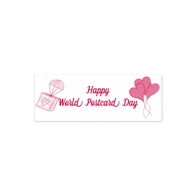 Happy World Postcard Day Self Inking Stamp (Design)