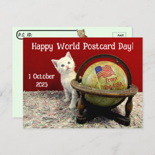 Happy World Postcard Day With Tuffy McStuff - Cat