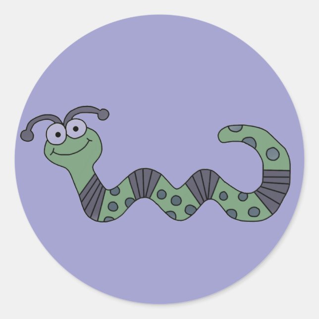 Happy Worm Tshirts and Gifts Classic Round Sticker (Front)