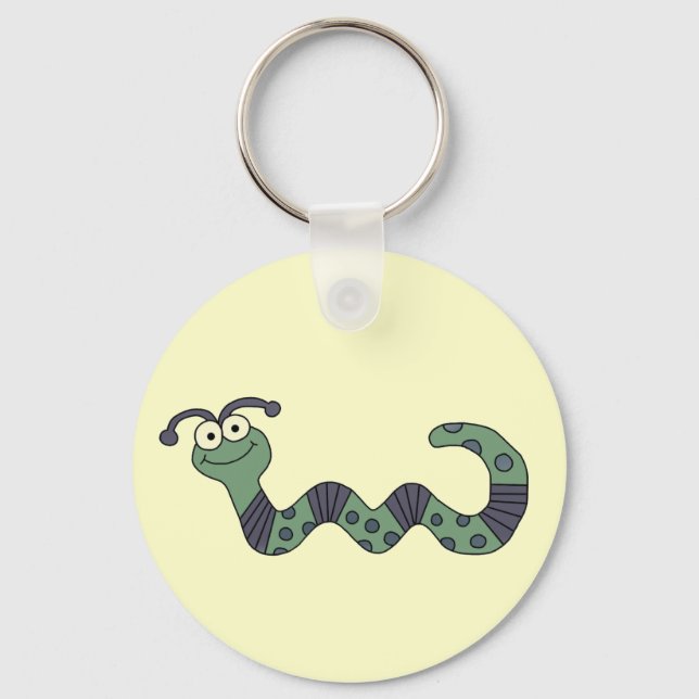 Happy Worm Tshirts and Gifts Keychain (Front)