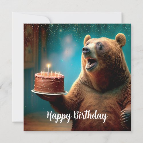 Happy wow bear Birthday Card