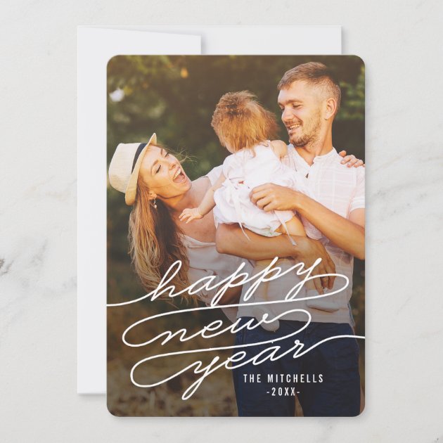 Happy Writing EDITABLE COLOR New Year Cards