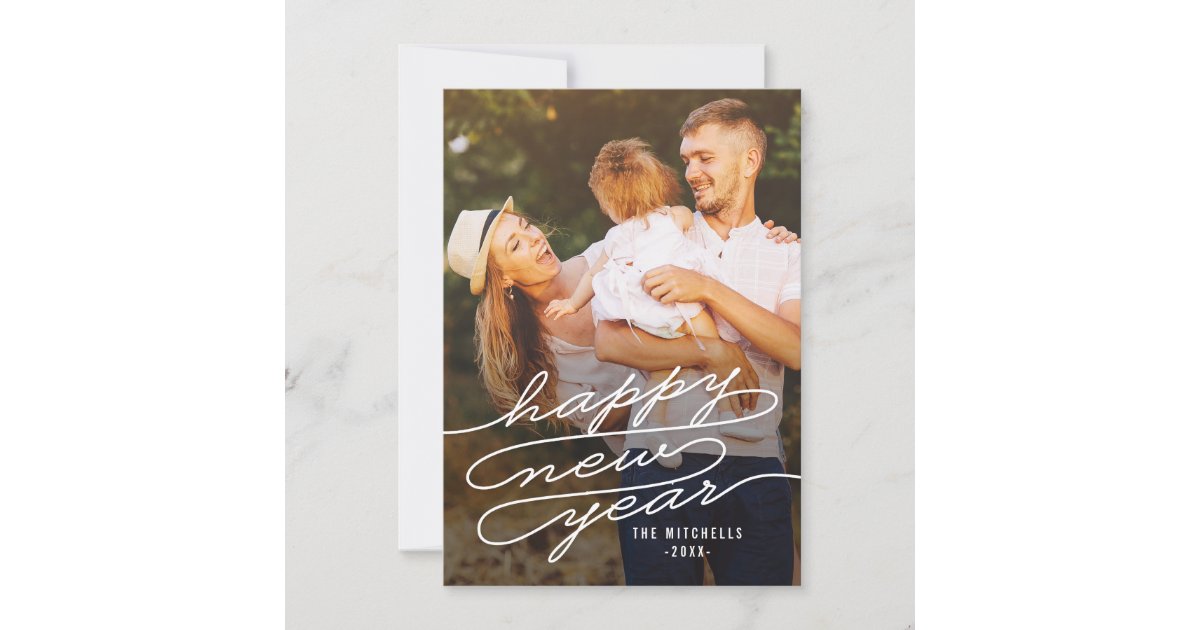 Happy Writing EDITABLE COLOR New Year Cards | Zazzle