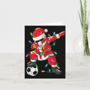Happy Xmas Dabbing Santa Soccer Christmas Pajamas  Card