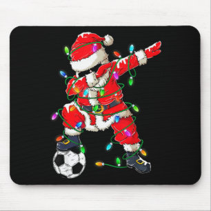 Happy Xmas Dabbing Santa Soccer Christmas Pajamas Mouse Pad
