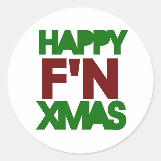 Happy Xmas humor Classic Round Sticker