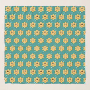 Happy xmas star smiley face retro cartoon scarf