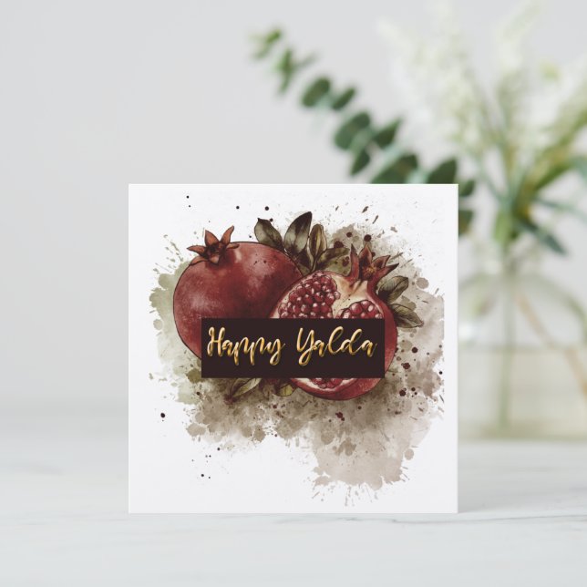 Happy Yalda Night Celebrations Invitation (Standing Front)