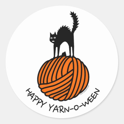 Happy Yarn_O_Ween Classic Round Sticker