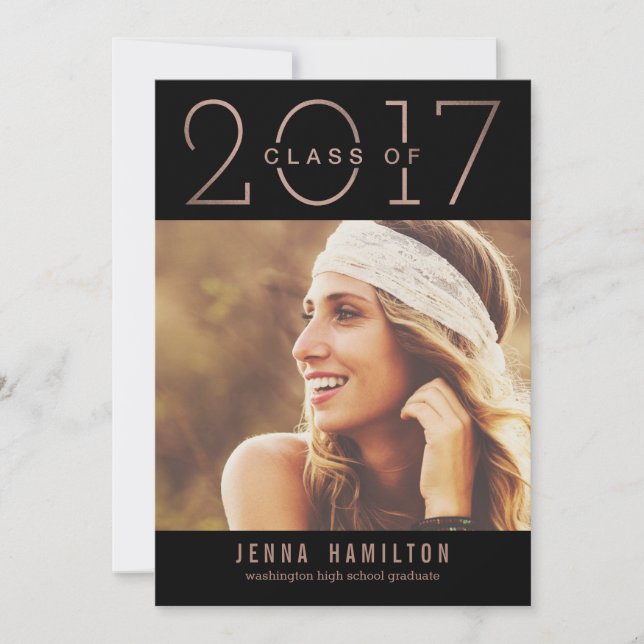 Happy Year EDITABLE COLOR Graduation Announcement (Front)