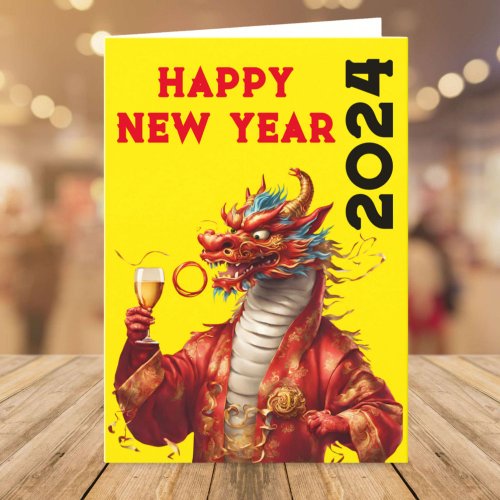 Happy Year of the Dragon Chinese Lunar year 2024 Holiday Card