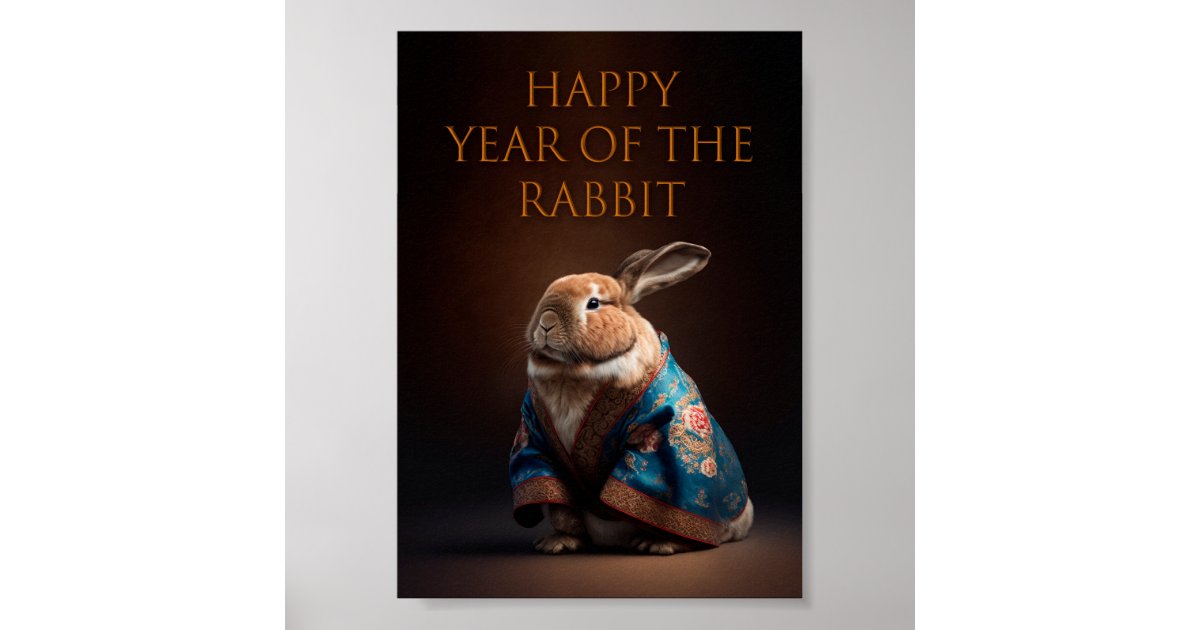Happy Year of the Rabbit Poster | Zazzle