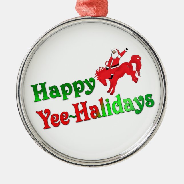 Happy YEE-HAlidays deluxe ornament (Front)