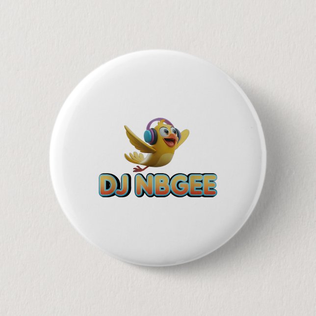 Happy Yellow Bird _1  Button (Front)
