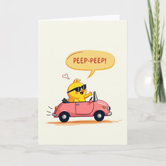 Happy Yellow Bird Auto Trip Card (Front)