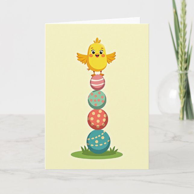 Happy Yellow Bird Tower Card (Front)