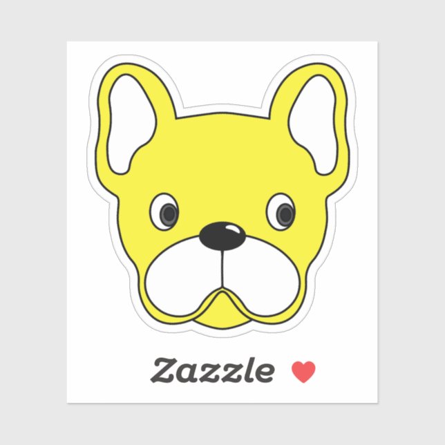 Happy Yellow Bulldog 3"x3" Vinyl Sticker (Sheet)