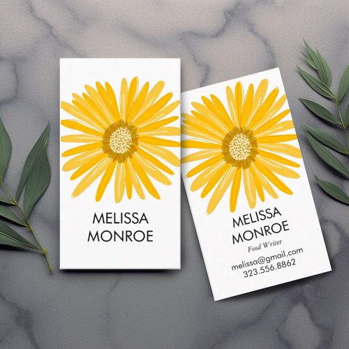 Happy Yellow Daisy illustrated Business Card