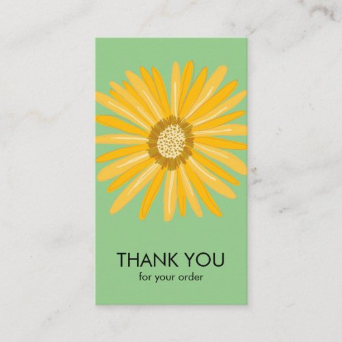 Happy Yellow Daisy Order Thank You Social Icons Business Card