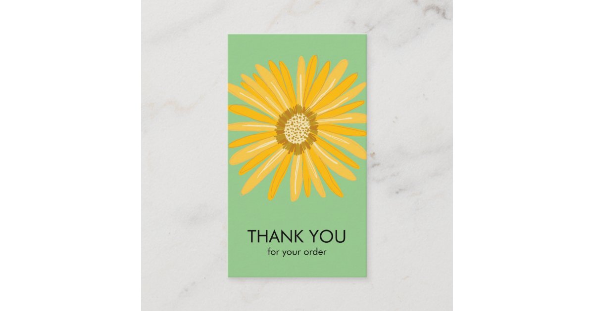 Happy Yellow Daisy Order Thank You Social Icons Business Card | Zazzle