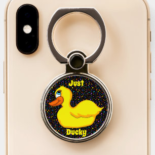 Happy Yellow Duck Phone Ring Holder & Stand