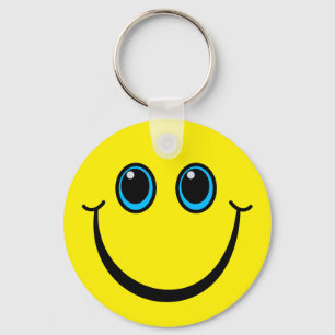 Happy Yellow Emoji Face Keychain