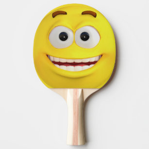 Happy Yellow Emoji  Ping Pong Paddle