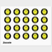 Happy Yellow Face Good Vibes Classic Round Sticker (Sheet)