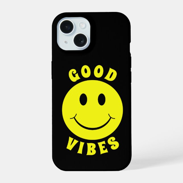 Happy Yellow Face Good Vibes Iphone Case (Back)