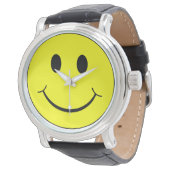 Happy Yellow Face Graphic Watch (Angled)