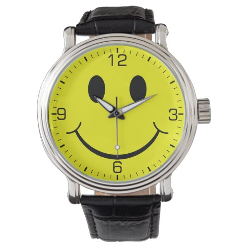 Happy Yellow Face Graphic Watch