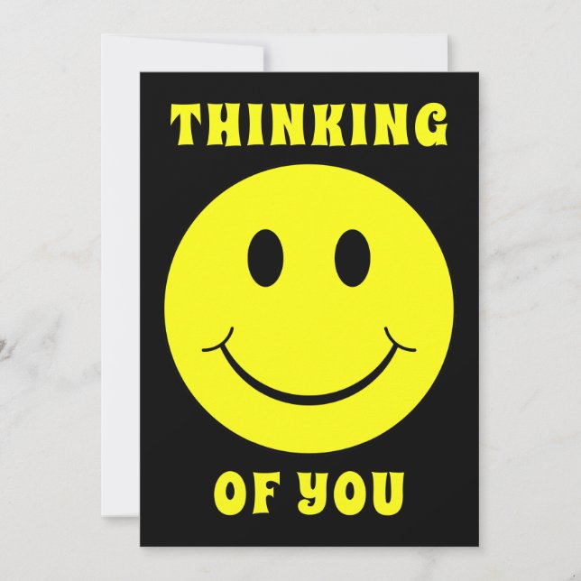 Happy Yellow Face Thinking of You Card (Front)