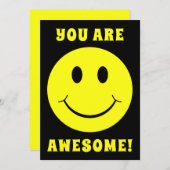 Happy Yellow Face You Are Awesome Card (Front/Back)