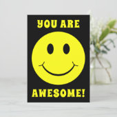 Happy Yellow Face You Are Awesome Card (Standing Front)