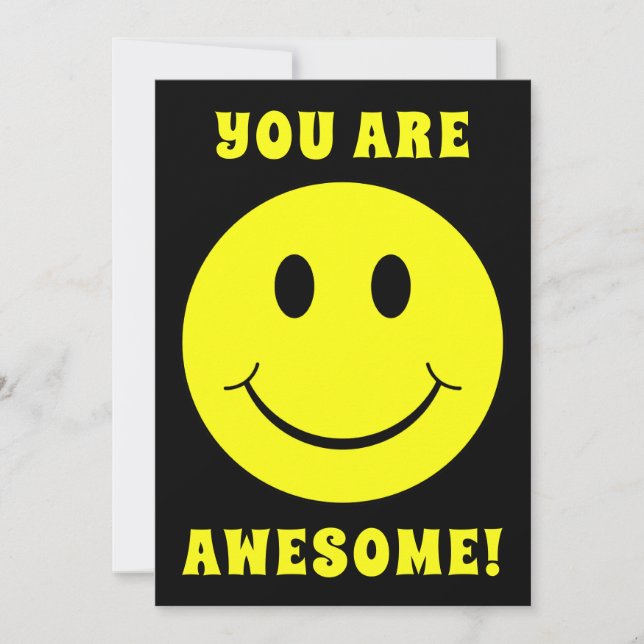 Happy Yellow Face You Are Awesome Card (Front)