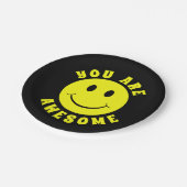 Happy Yellow Face You Are Awesome Paper Plates (Angled)