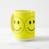 Happy Yellow Faces Big Mug (Front Left)