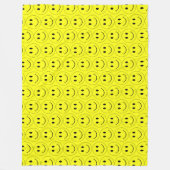 Happy Yellow Faces Large Fleece Blanket (Front)