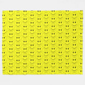 Happy Yellow Faces Large Fleece Blanket (Front (Horizontal))